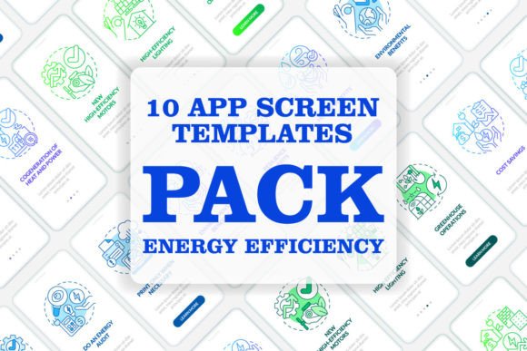 Energy Efficiency Mobile App Screen UI Set for Creators