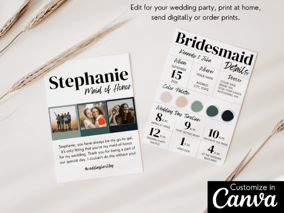 The Modern Bridesmaid's Guide: Your Editable Bridesmaid Information Card
